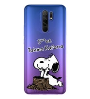 Snoopy Tasarımlı Süper Şeffaf Silikon Telefon Kılıfı Xiomai Redmi 9