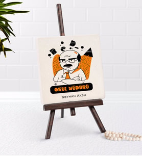 BK Gift Kişiye Özel Okul Müdürü Şovaleli Doğal Taş-2 (Beyaz)