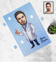 Kişiye Özel Doktor Tasarımlı Karikatür A4 99 Parça Puzzle Bay-7