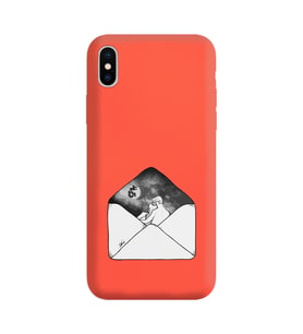 Iphone Xs Mektup Tasarımlı Turuncu Lansman Telefon Kılıfı
