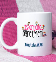 İspanyolca Öğretmeni Tasarımlı Kişiye Özel Hediye İspanyolca Öğretmeni Kupa Bardak