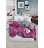 Newhome Ranforce Çift  Kişilik Nevresim Takımı Trendy colors Mor 1167-02