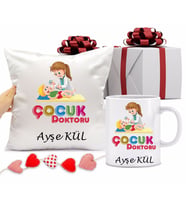 Çocuk Doktoru Kupa Bardağı ve Yastığı Hediye Seti (Model 1)