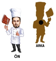 Kişiye Özel Aşçı Karikatürlü Ahşap Magnet Bay-4