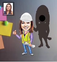 Kişiye Özel Mühendis Karikatürlü Ahşap Magnet Bay-1