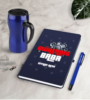BK Gift Kişiye Özel Mühendis Baba Lacivert Defter Kalem Termos Mug Seti-1 (Model 1)