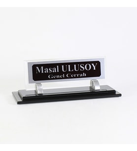 Kişiye Özel Tasarım Premium Cam Masaüstü İsimlik - Yönetici İsimlik – Ofis Masaüstü İsimlik