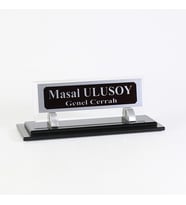 Kişiye Özel Tasarım Premium Cam Masaüstü İsimlik - Yönetici İsimlik – Ofis Masaüstü İsimlik