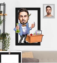 Kişiye Özel Öğretmen Karikatürlü 3D Ahşap Tablo 30x47 Bay-3