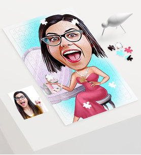 BK Gift Kişiye Özel Kadın Güzellik Karikatür 240 Parça A3 Puzzle  1