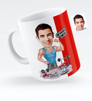 BK Gift Kişiye Özel Bay Sporcu Karikatürlü Beyaz Kupa Bardak