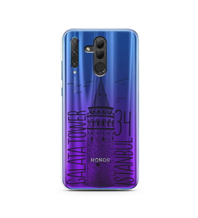 Galata Tasarımlı Süper Şeffaf Silikon Telefon Kılıfı Huawei Honor 20 Lite