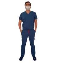 Doktor  Erkek Likralı İndigo Mavisi Cerrahi Takım