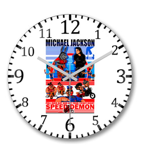 Speed Demon Michael Jackson Duvar Saati Bombeli Gercek Cam