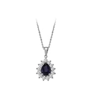 Sirius Pırlanta ve Damla Safir Taşlı Anturaj Kolye 0704P0147