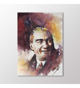 Arty Tablo Sulu Boya Atatürk Gülerken Tablo (Karışık)