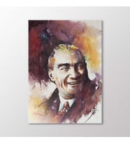 Arty Tablo Sulu Boya Atatürk Gülerken Tablo (Karışık)