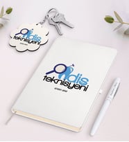 BK Gift Kişiye Özel Diş Teknisyeni Beyaz Defter Kalem ve Anahtarlık Hediye Seti (Model 1)