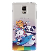 Kılıfland Samsung Galaxy Note 4 Kılıf Silikon Resimli Kapak Rainbow Animals Stok 561