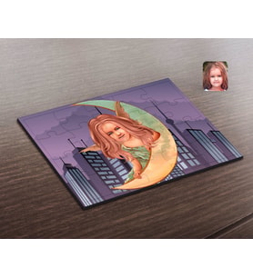 BK Gift Kişiye Özel Kız Çocuk Melek Karikatürlü Ahşap Puzzle-1