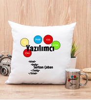 Yazılımcı Yastık ve Silver Kupa Bardak