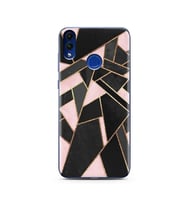 Pembe Geometri Tasarımlı Süper Şeffaf Silikon Telefon Kılıfı Huawei Honor 8c