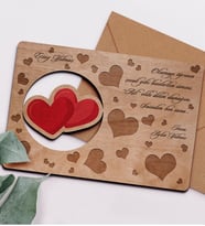 BK Gift Kişiye Özel Sevgililer Günü Temalı Retro Ahşap Tebrik Kartı  2