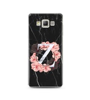 Mermer Çiçekli Harf Tasarım Süper Şeffaf Silikon Telefon Kılıfı Samsung A7 (2015
