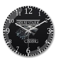 House Stark Duvar Saati Bombeli Gercek Cam