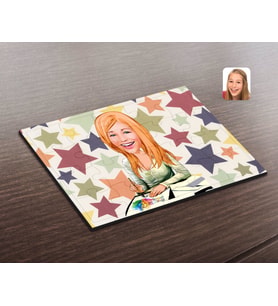BK Gift Kişiye Özel Kadın Grafik Tasarımcı Karikatürlü Ahşap Puzzle-1