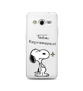 Snoopy Tasarımlı Süper Şeffaf Silikon Telefon Kılıfı Samsung Core 2