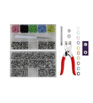 9.5 MM 350 Set Metal Renkli Çıt Çıt Takma Çakım Komple Seti