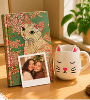 Kişiye Özel Fotoğraflı Kedi Kupa Özel Tasarım & Mozaik Kedi Not Defteri