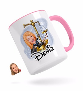 BK Gift Kişiye Özel Kadın Avukat Karikatürlü Pembe Kupa Bardak-4