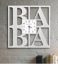 BK Gift Kişiye Özel Baba Tasarımlı Dekoratif Ahşap Duvar Saati-3 (Beyaz)