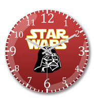 Star Wars - Darth Vader 5 Duvar Saati Bombeli Gercek Cam