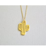 Gold Kaktüs Model Gümüş Kadın Kolye