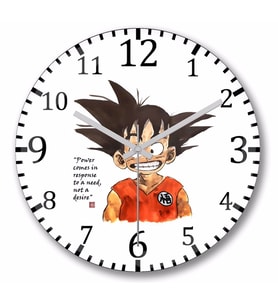 Dragonball Cheeky Smile Goku Duvar Saati Bombeli Gercek Cam