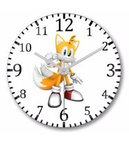 Sonic Tail The Fox Duvar Saati Bombeli Gercek Cam