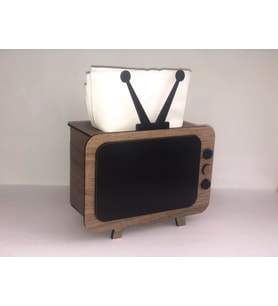 Ahşap Nostaji TV Peçetelik