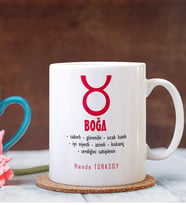 BK Gift Kişiye Özel Boğa Burcu Beyaz Kupa Bardak