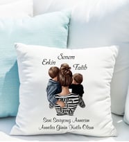 Kişiye Özel Anneler Günü Yastığı Anne-Oğullar