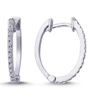 Lova Pırlantalı Oval Halka Küpe - 3030018