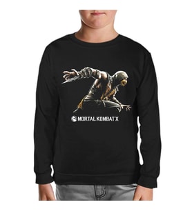 Mortal Combat X Siyah Çocuk Sweatshirt