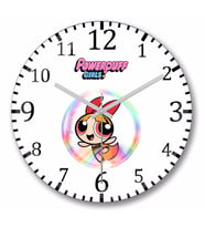 Bubbles Powerpuff  Girls Duvar Saati Bombeli Gercek Cam