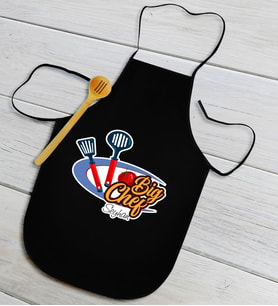 BK Gift Kişiye Özel Big Chef Siyah Mutfak Önlüğü-1