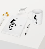 BK Gift Kişiye Özel Atatürk Temalı Beyaz Defter Kalem Kupa Seti - 7