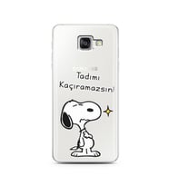 Snoopy Tasarımlı Süper Şeffaf Silikon Telefon Kılıfı Samsung A5 (2016)