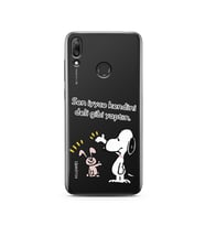 Snoopy Tasarımlı Süper Şeffaf Silikon Telefon Kılıfı Huawei Y7 2019