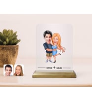 BK Gift Kişiye Özel Sevgililer Karikatürlü Çerçeve-14 (Beyaz)